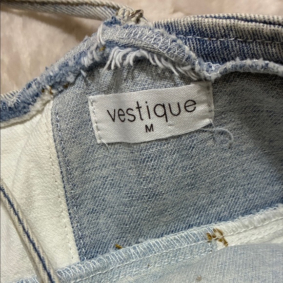 Vestique Denim Patchwork Mini Dress - Picture 2 of 3